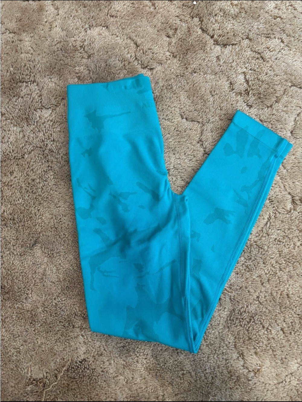 Gym Leggings - Bright Teal Camo